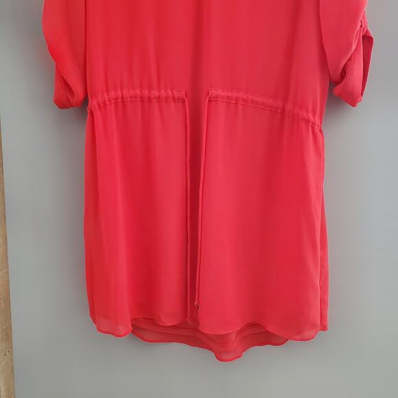 A. Byer Red Lightweight Summer Pullover Drawstring Waist Dress Size L - Picture 4 of 9